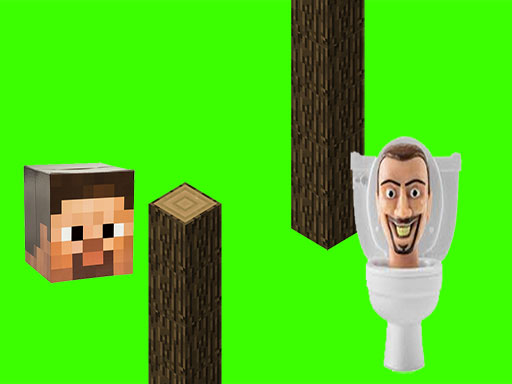 Spinnende Skibidi-Toilette Flappy Minecraft